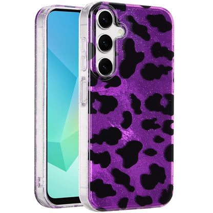 For Samsung Galaxy S25 /S24 Glitter Leopard, Fashion Design Animal Skin Print Slim IMD TPU Dual Layer Shockproof Protective Case Cover