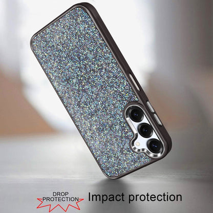 For Samsung Galaxy A16 5G Crystal Sparkle Diamond Glass Full Mini Glitter Bling Frame TPU Hybrid Protective Case Cover