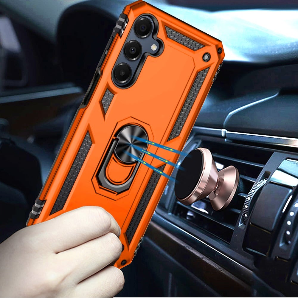 For Samsung Galaxy A16 5G Hybrid Shockproof Durable 360 Degree Rotatable Ring Stand Holder Kickstand Fit Magnetic Car Mount Case Cover