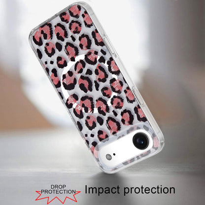 For Apple iPhone 17 Pro Stylish Pattern Fashion IMD Printed Design TPU Double Layer Slim Shockproof with Magnetic Back Case Cover Beauty Leopard