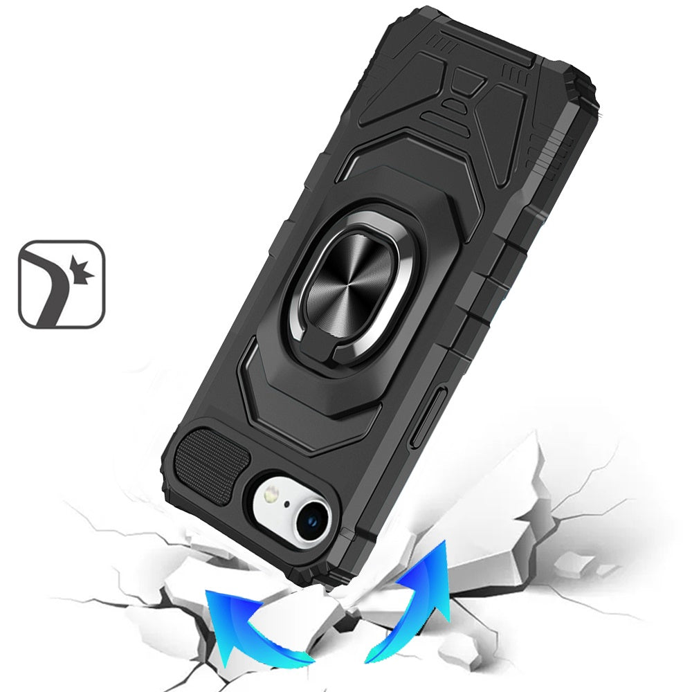Hybrid Dual Layer with 360° Rotate Magnetic Ring Stand Holder Kickstand TPU Rugged PC Shockproof