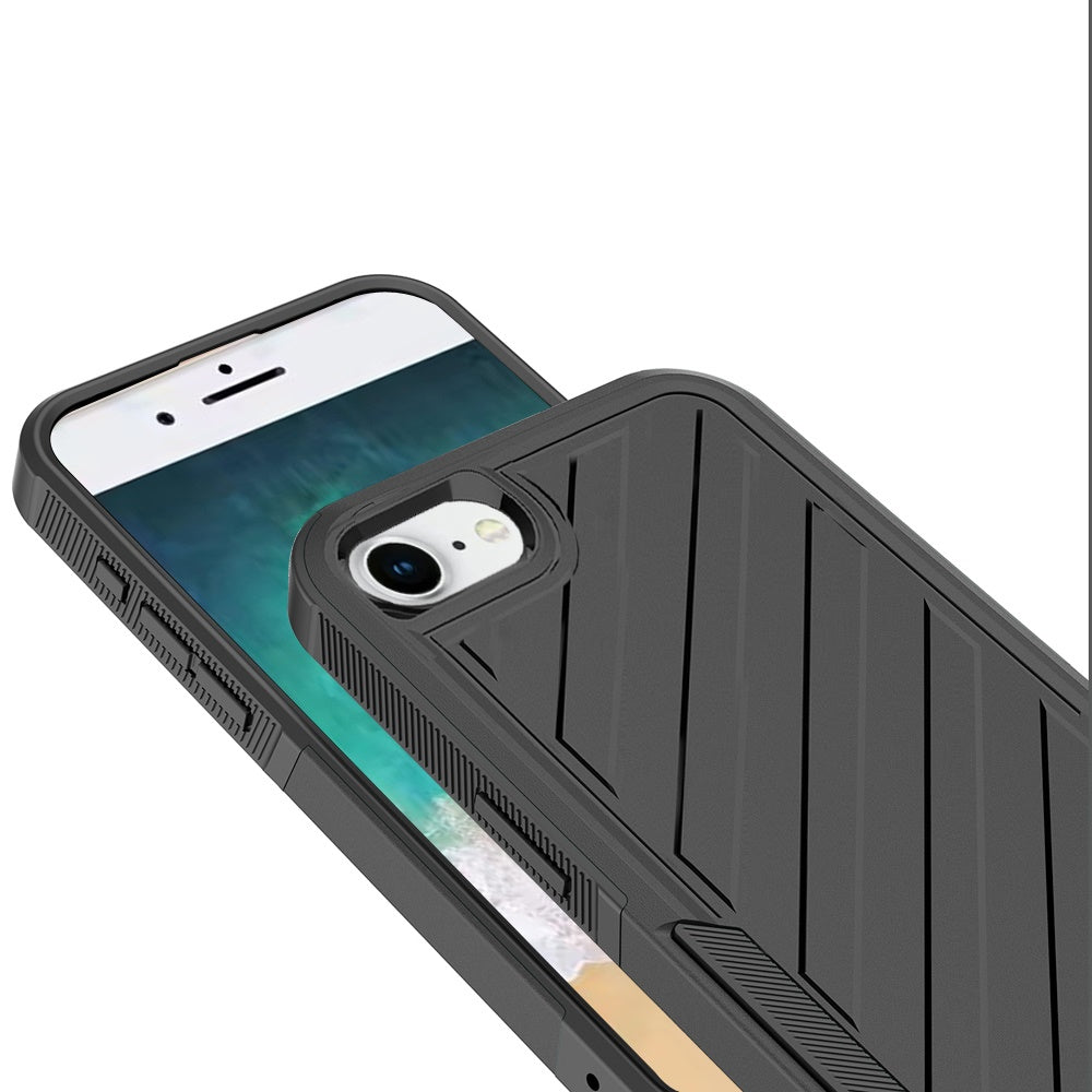 For Apple iPhone 17E /16E Premium Hybrid Rugged lined Shockproof Textured 2-in-1 Non-Slip Hard PC & TPU Non Slip Tough Case Cover