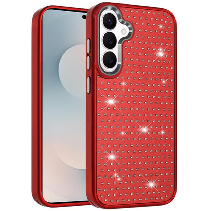 For Samsung Galaxy S26+ / S26 Plus Bling Diamond Metallic, Full Sparkle Chrome Edged Hybrid Protective Shockproof Case Cover