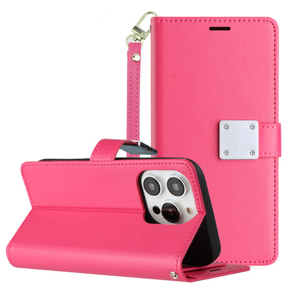 For Apple iPhone 11 Wallet Case with ID/ Card Holder, Wristlet Strap, Magnetic TPU Protective Shockproof Folio Flip Case Cover