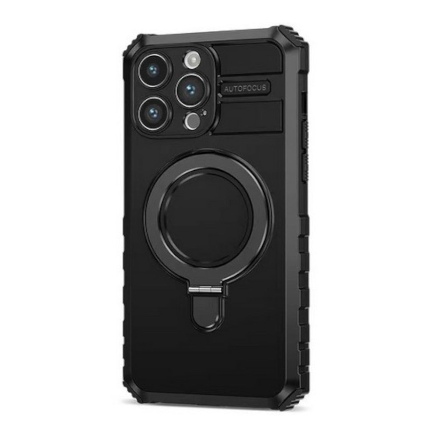 For Apple iPhone 16 Pro Max (6.9") Hybrid Bumper Invisible Stand Compatible with Magsafe 360° Ring Kickstand Shockproof Case Cover