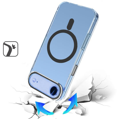 For Apple iPhone 17 Air (6.6") Clear Transparent Case Matching Circle Design, Hybrid TPU Hard Shell, Support Magsafe Charger Case Cover Black