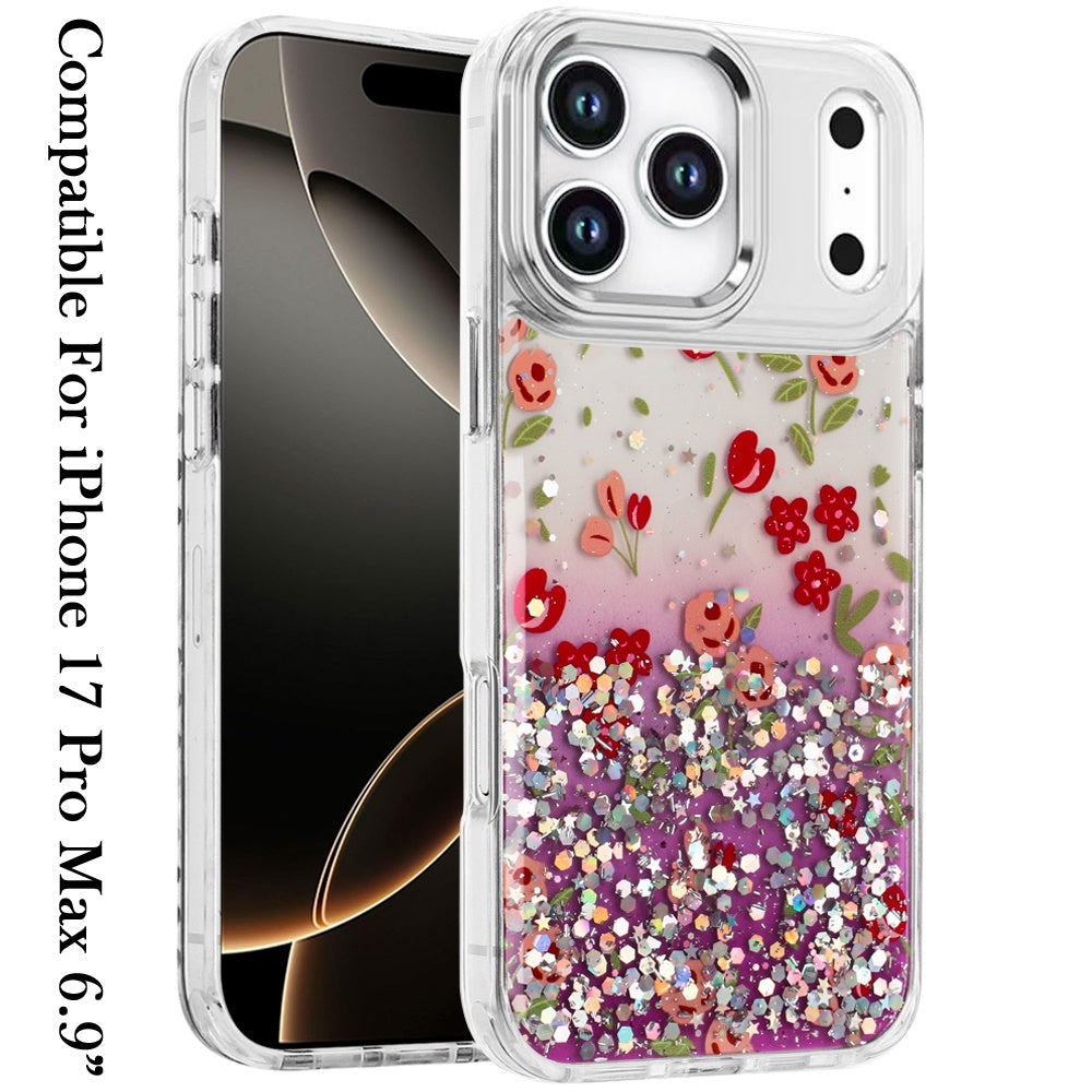 For Apple iPhone 17 Pro Max (6.9") Fashion Beautiful Epoxy Design Hybrid Fashion Stylish TPU Protective, Shockproof Hybrid PC Case Cover