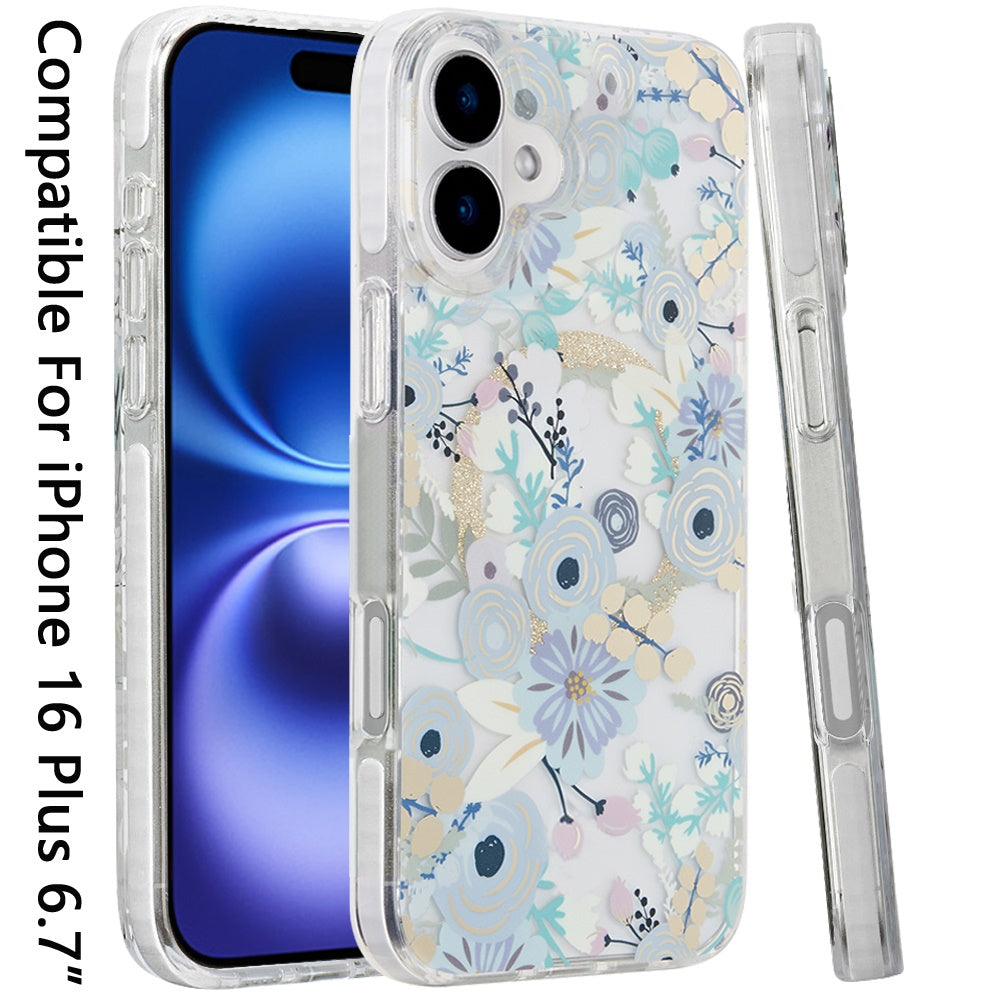 For Apple iPhone 16 Pro Double Layer IMD Stylish Magnetic Hybrid Shockproof Durable Fashion Design Secure Grip Slim TPU Case Cover