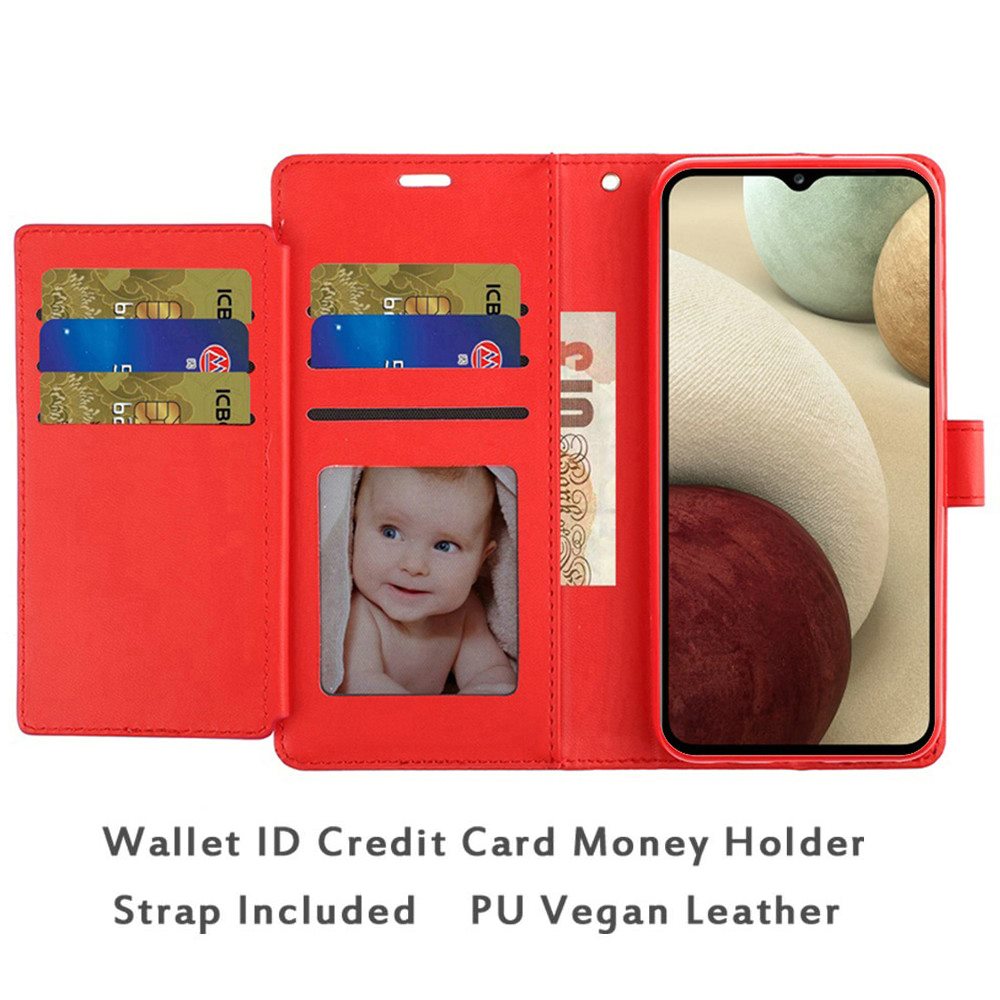 For Apple iPhone 11 Wallet Case with ID/ Card Holder, Wristlet Strap, Magnetic TPU Protective Shockproof Folio Flip Case Cover