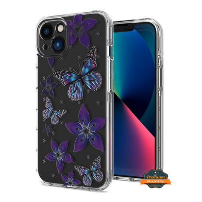 For Motorola Moto G Power 5G 2026 Hybrid Clear Frame with Trendy Pattern Design, Shockproof Hard Back & TPU Rubber Case Cover Butterflies