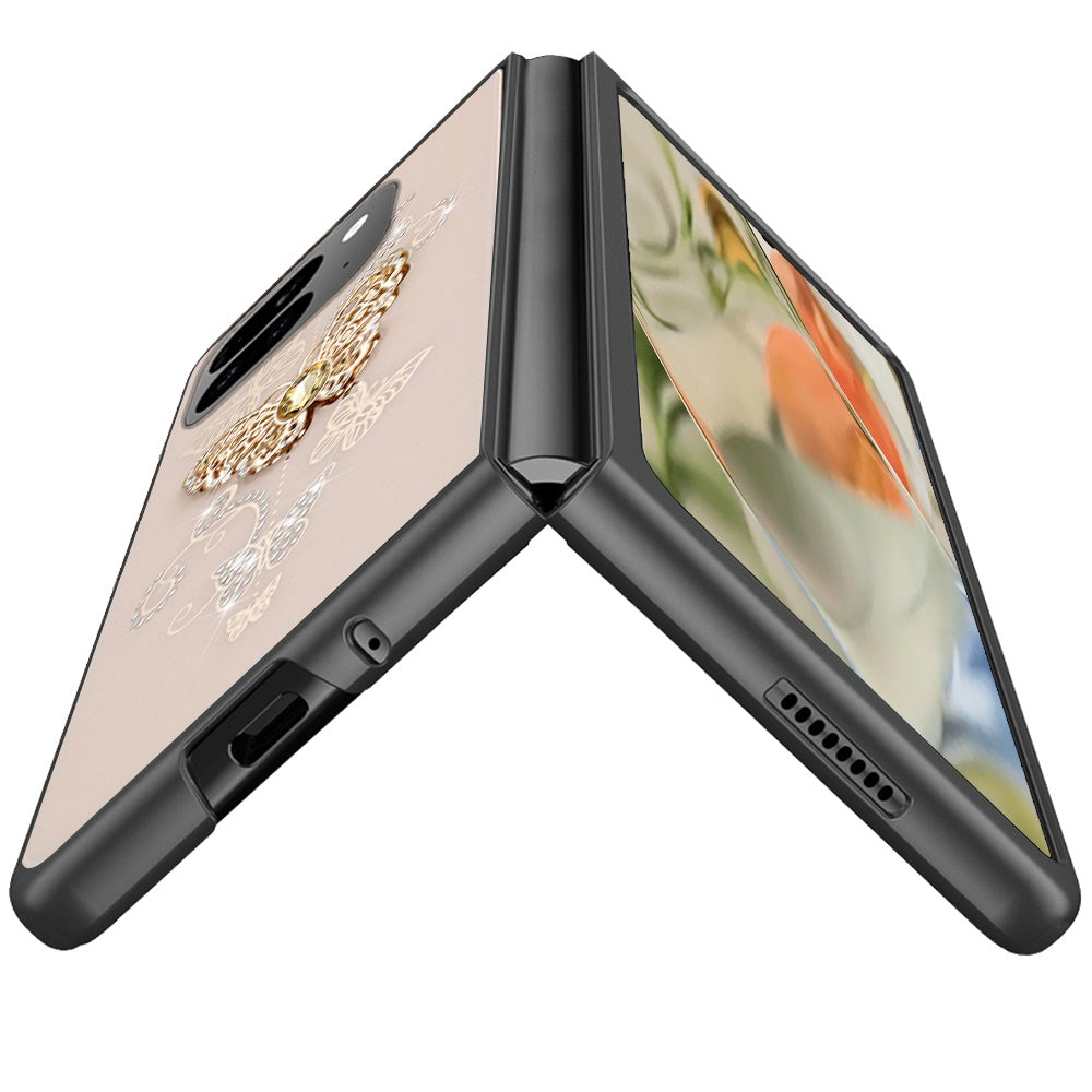 For Google Pixel 10 Pro Fold Diamonds 3D Fashion Bling Sparkly Glitter Ornaments Engraving Hybrid with Ring Stand Case Cover