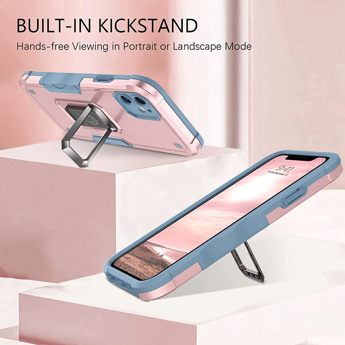 For Samsung Galaxy S26 Ultra Heavy Duty Hybrid 2in1 Hard PC & TPU Rugged Bumper Shockproof with Magnetic Ring Kickstand Case Cover