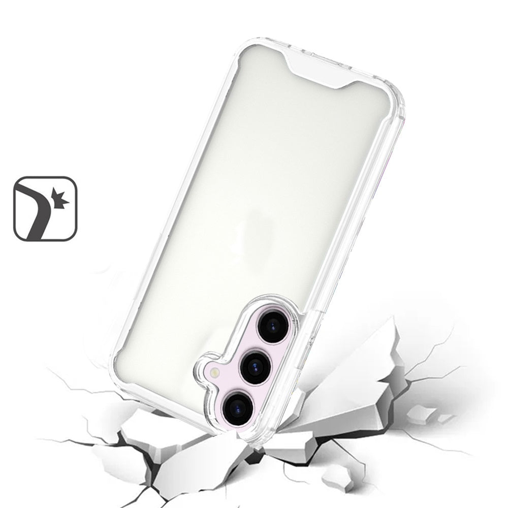 For Samsung Galaxy A36 Clear Colored Shockproof Transparent Hard PC + Rubber TPU Hybrid Bumper Shell Slim Protective Case Cover Clear