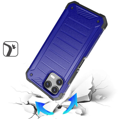 For AT&T Propel 3 5G Tough Lined Design Hybrid Shockproof Protective Rugged TPU Hard PC with Durable Grip Case Cover