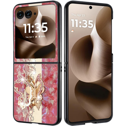 For Motorola Razr+ PLUS (2025) Diamonds 3D Fashion Bling Sparkly Glitter Ornaments Engraving Hybrid with Ring Stand Case Cover