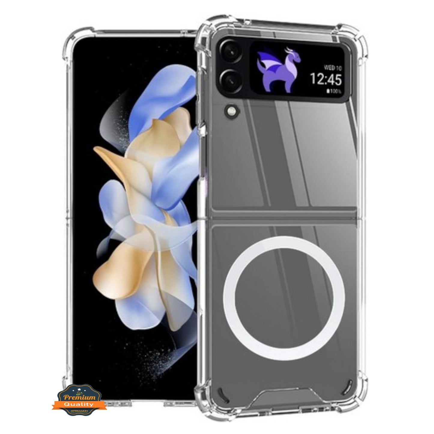 For Samsung Galaxy Z Flip 7 Hybrid Clear Case Compatible with MagSafe Shockproof Protective Transparent Back, Slim Fit, Wireless Charging Ready Case Cover Clear