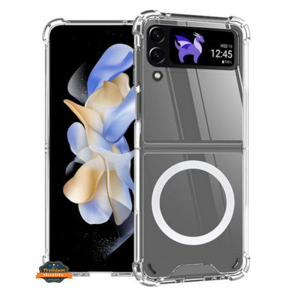 For Samsung Galaxy Z Flip 7 Hybrid Clear Case Compatible with MagSafe Shockproof Protective Transparent Back, Slim Fit, Wireless Charging Ready Case Cover Clear