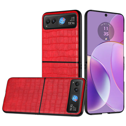 For Samsung Galaxy Z Flip 7 PU Vegan Leather Case, Premium Snap-On Hard Shell Cover, Slim Fit Protective Matte Finish Case Cover