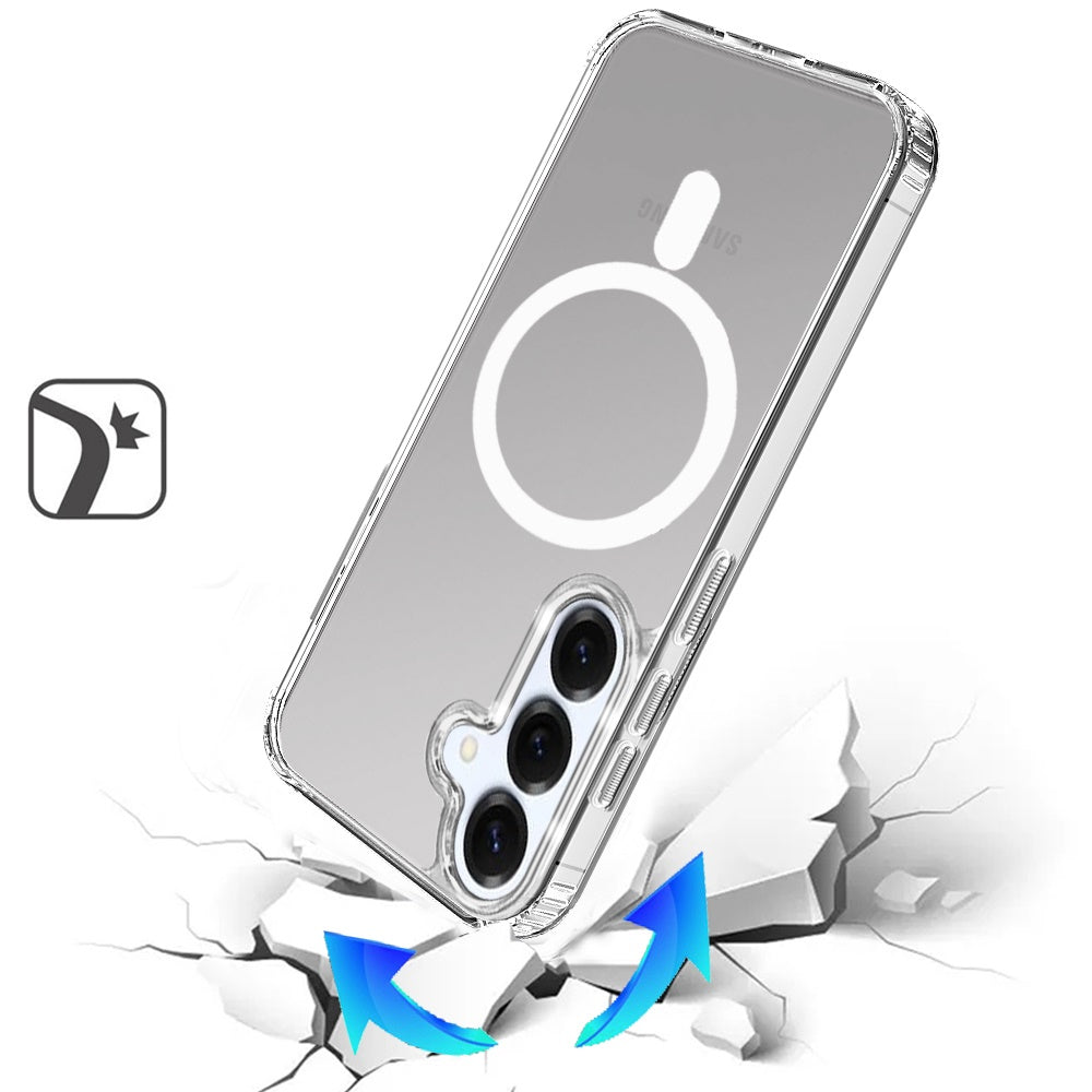 For Samsung Galaxy S26 Classic Hybrid True Transparent Shockproof Back Magnetic Case Compatible with MagSafe Case Cover Clear
