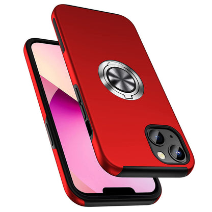 For Google Pixel 10A Military Grade Hybrid Case with Flat Metal Ring 360° Rotation Kickstand, Slim Fit Back Hard PC Case Cover