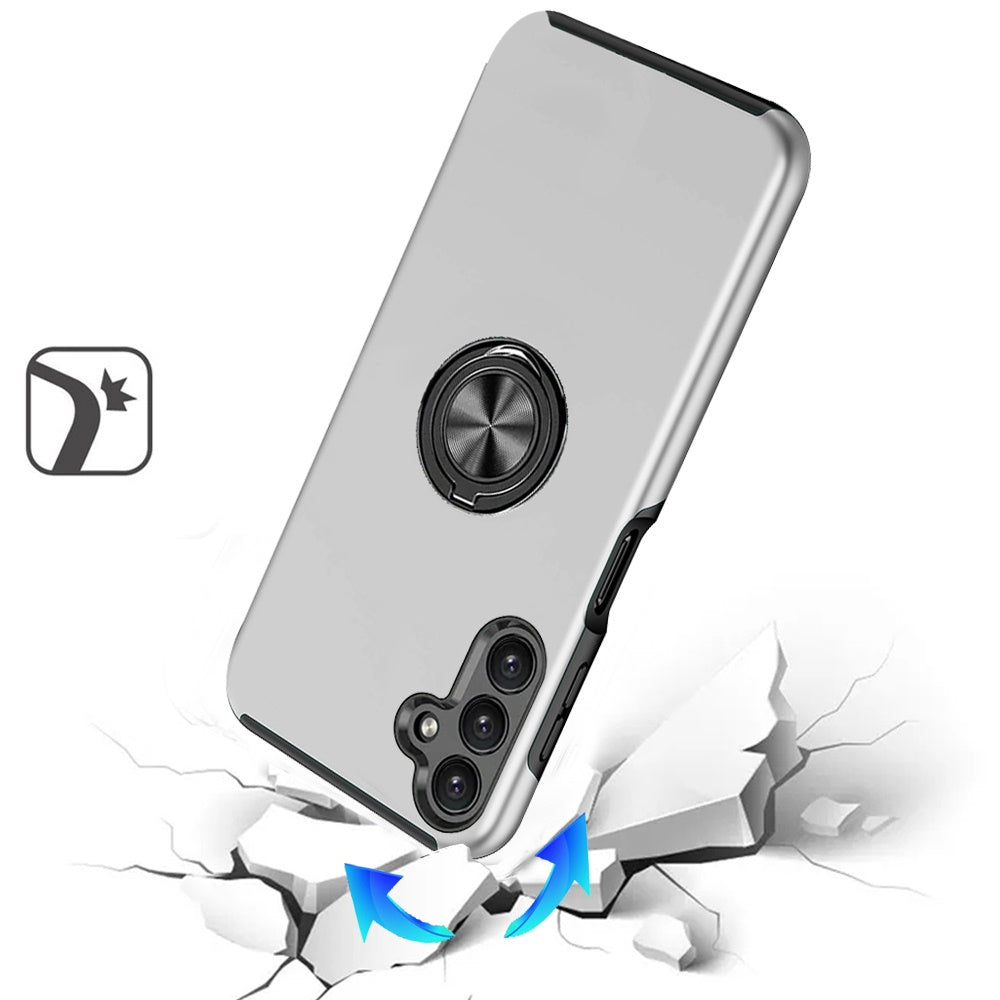 For Samsung Galaxy S25 Fan Edition /Galaxy S25 FE Hybrid 360 Degree Rotatable Metal Invisible Ring Stand Holder Slim Fit Magnetic Car Mount Shockproof Case Cover