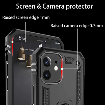 For Samsung Galaxy S26 Ultra Shockproof Hybrid Dual Layer PC + TPU with Metal Ring Kickstand Heavy Duty Armor Shell Case Cover