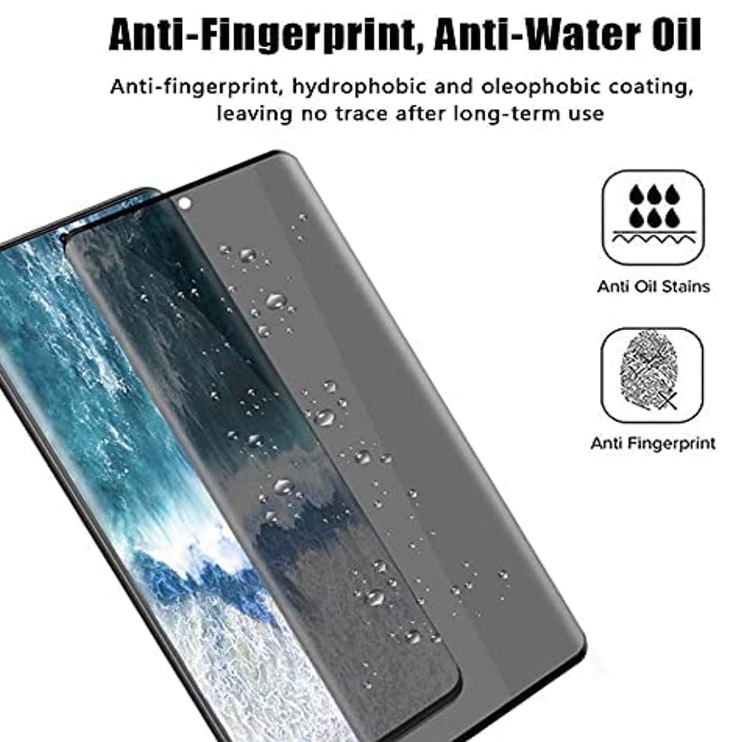For Samsung Galaxy S26+ / S26 Plus Privacy Tempered Glass Screen Protector, 9H Anti-Spy Anti-Peek Protector Black
