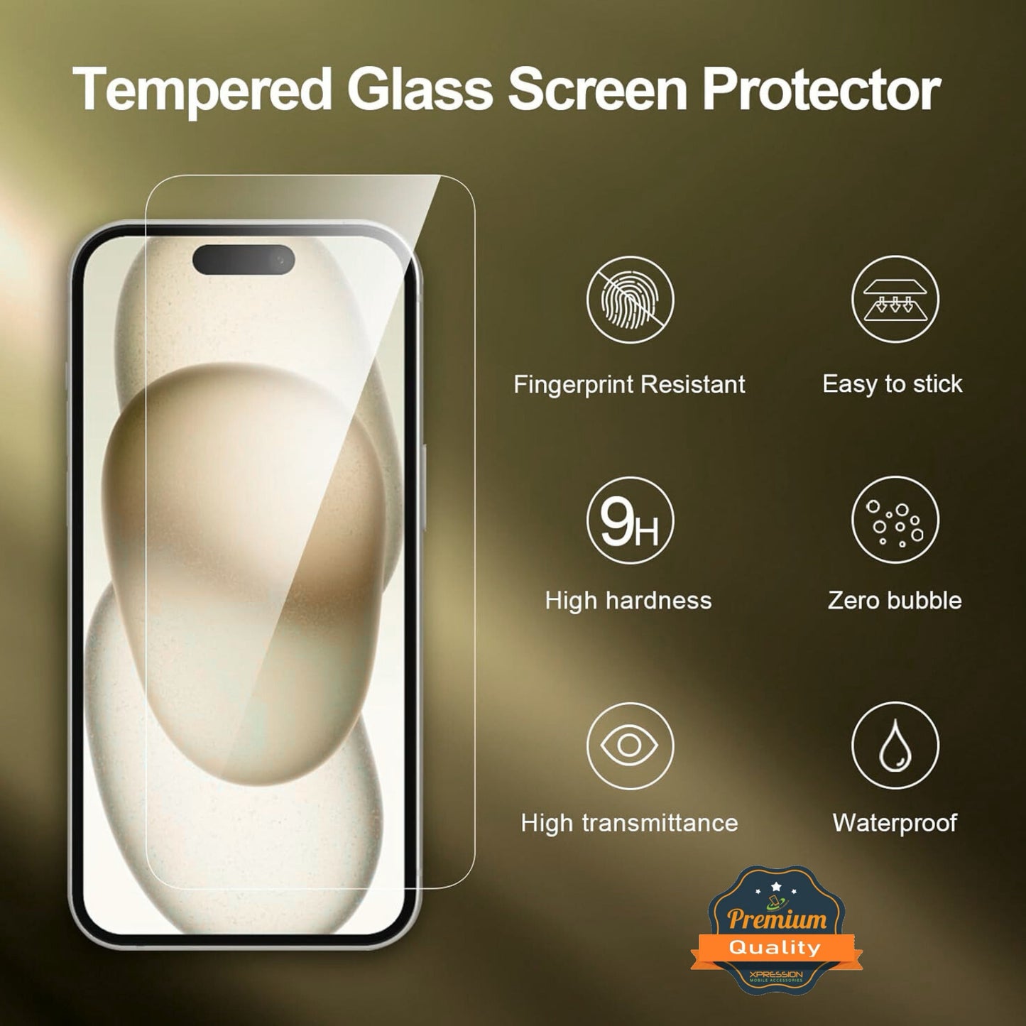 For Apple iPhone 17 /17 Air /17 Pro/ 17 Pro Max Tempered Glass Screen Protector, 9H HD Transparent Clear, Full Glue Easy Installation Protector Clear