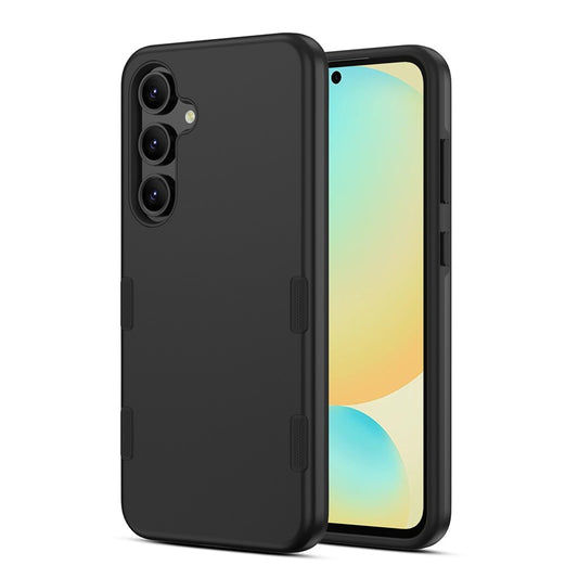 For Hybrid Slim Shockproof Bumper Protective Hard PC + Rubber TPU Phone Cover Bravo Series Case for Samsung Galaxy S24 Fan Edition - Black Case Cover Black