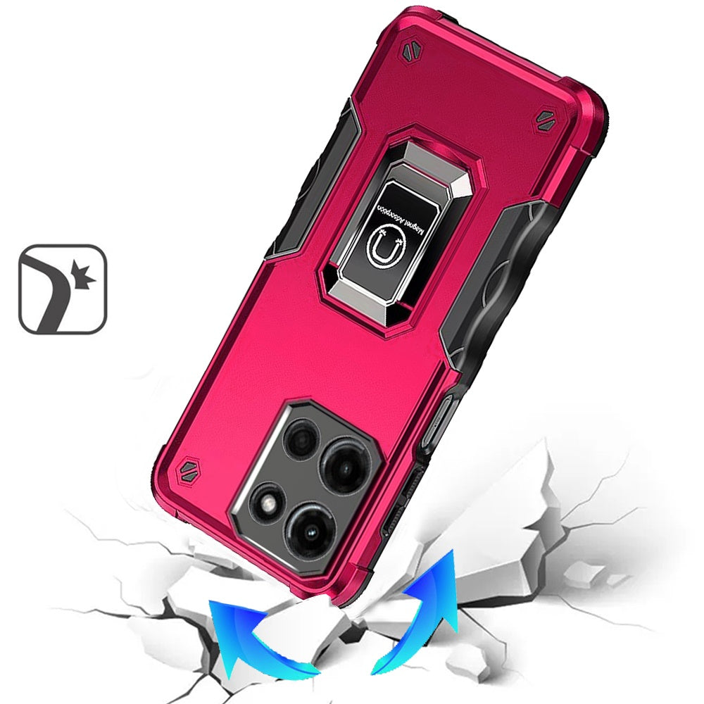 For Motorola Moto G Stylus 5G 2025 Hybrid Stand Magnetic Ring Holder Kickstand Heavy Duty Rugged Drop Silicone & Hard PC Shockproof Case Cover