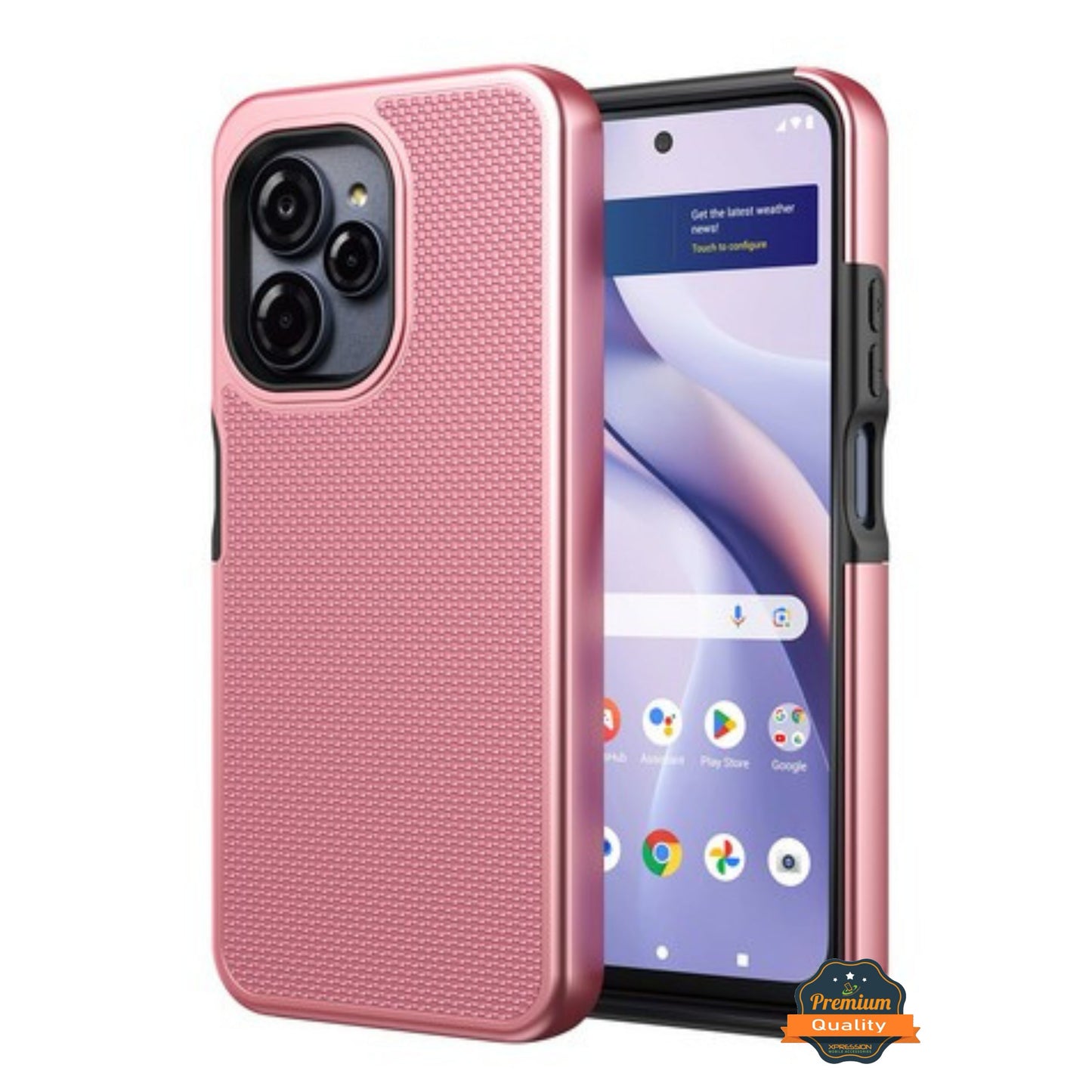 For BLU View Speed Ultra 5G Dual Layer Slim & Tough Hybrid Shockproof Heavy Duty Rubber TPU Matte with Textured Rugged Shell Protection Case Cover