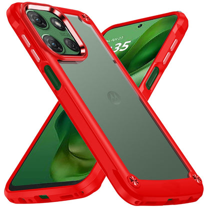 Hybrid Transparent Rubber with Metal Buttons & Camera Edges Hard TPU Corner Frame Bumper