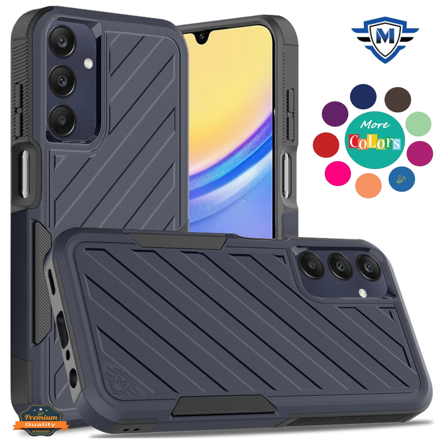 For Samsung Galaxy S25+ /S25 Plus /S24+ Plus Premium Hybrid Rugged lined Shockproof Textured 2-in-1 Non-Slip Hard PC & TPU Non Slip Tough Case Cover
