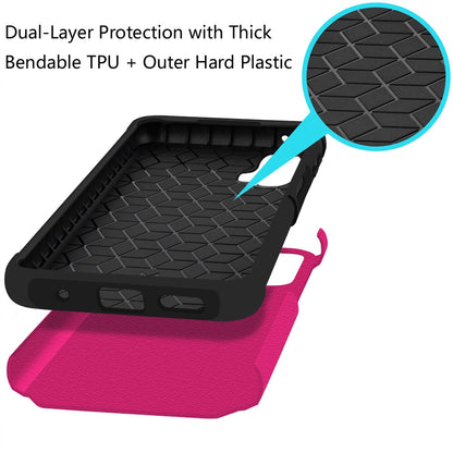 For Motorola Moto G Power 5G 2024 Fashion Graphic Design Hybrid 2in1 Tough Strong Hard PC TPU Frame, Magnet Mount Friendly, Shockproof Protection Case Cover Hotpink