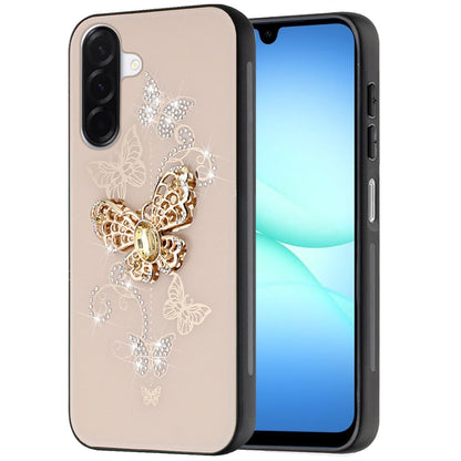 For Samsung Galaxy S25 Fan Edition /Galaxy S25 FE Diamonds 3D Fashion Bling Sparkly Glitter Ornaments Engraving Hybrid with Ring Stand Case Cover