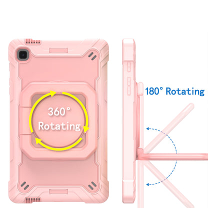 For Tough Hybrid 3 in 1 Case with 180° Rotating Kickstand, Adjustable Shoulder Strap, Shockproof TPU Rubber PC Rose Gold Tablet Case Cover