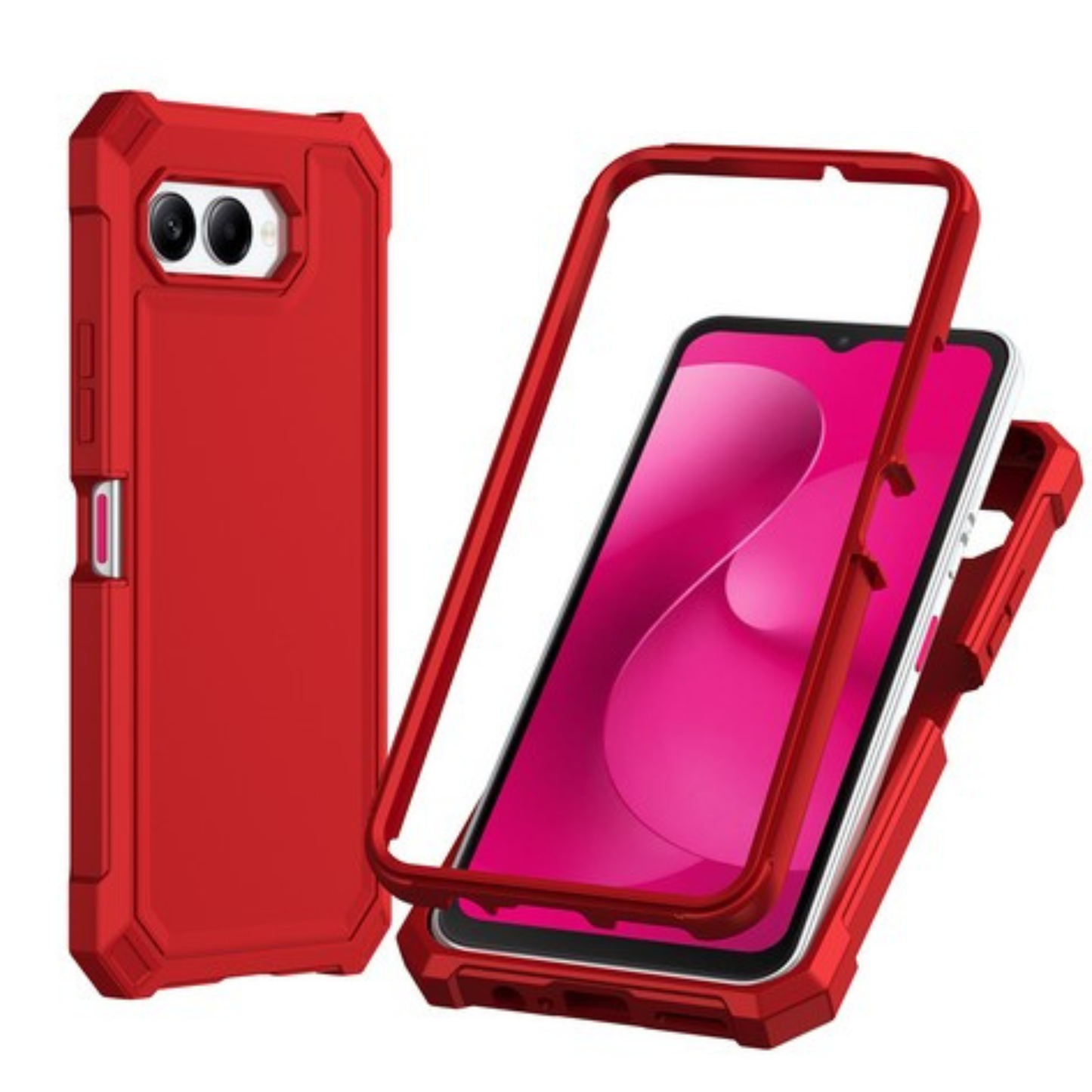 For T-Mobile Revvl 8 Full-Body Dual Layer Hybrid Case Slim, Drop-Proof TPU Hard PC, Durable Corner Front Bumper Protector Case Cover