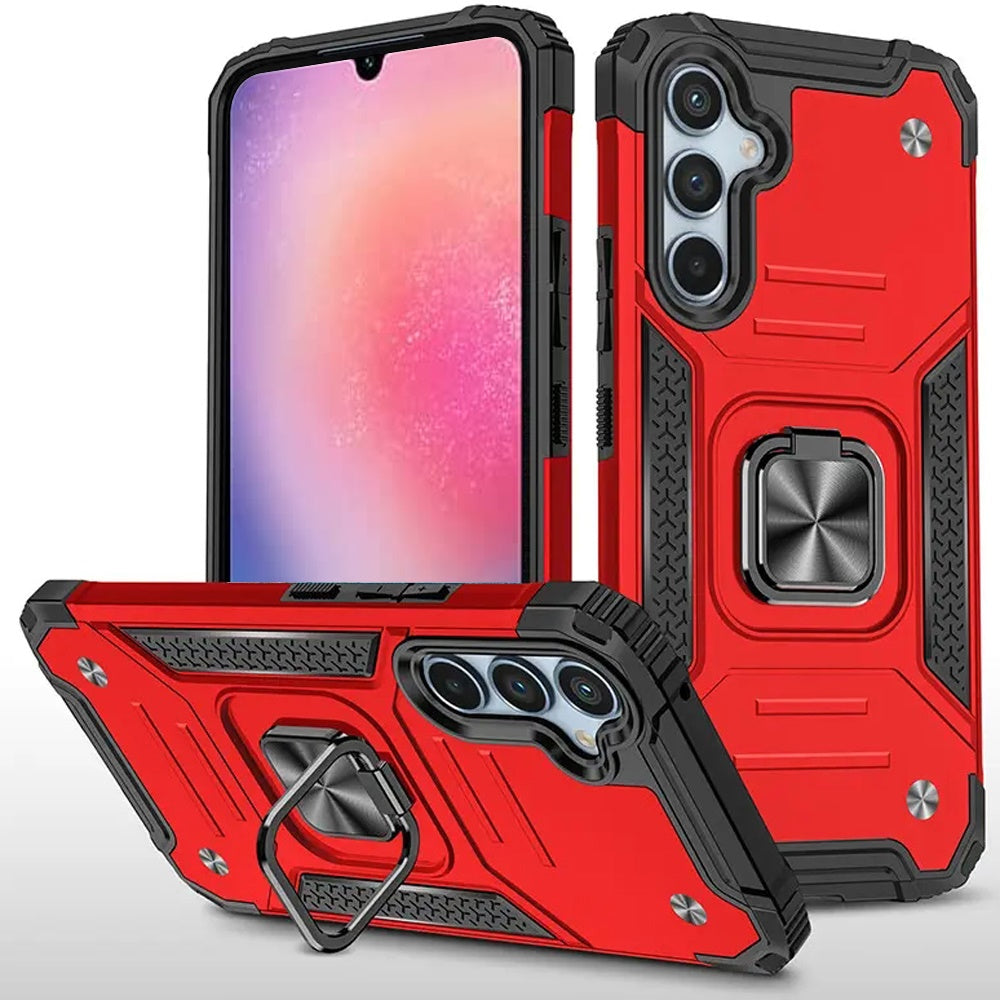 For Samsung Galaxy A26 Armor Hybrid Magnetic Stand with Ring Holder Kickstand Shockproof Heavy-Duty Durable Rugged TPU Dual Layer Case Cover