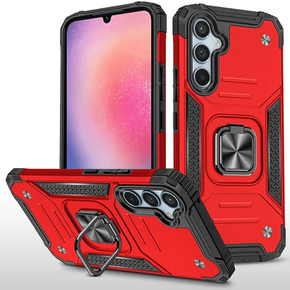 For Samsung Galaxy A26 Armor Hybrid Magnetic Stand with Ring Holder Kickstand Shockproof Heavy-Duty Durable Rugged TPU Dual Layer Case Cover