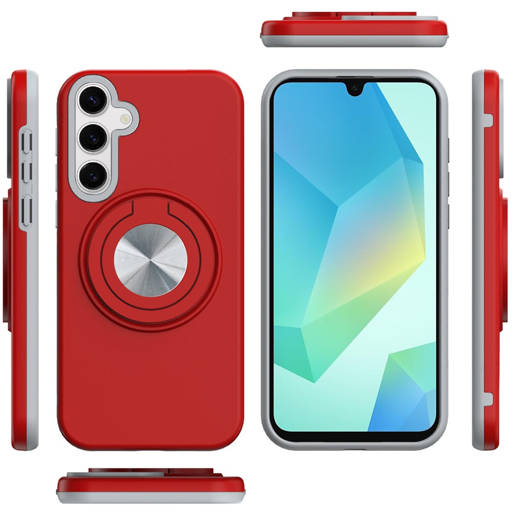 For Samsung Galaxy S25+ /S25 Plus /S24+ Plus Metal Matte Hybrid with Invisible Rotational Ring Stand, Car Mount Friendly, Military Grade Slim Fit Sturdy Case Cover