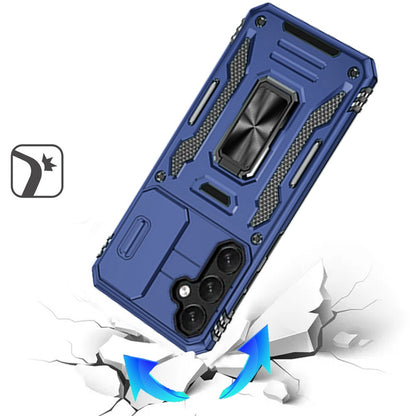 For Samsung Galaxy S26+ / S26 Plus Tough Hybrid Case with Movable Camera Window & Metal Ring Stand Shockproof Case Cover