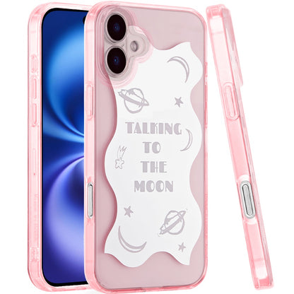 For Apple iPhone 17 Pro Stylish Pattern Fashion IMD Printed Design TPU Double Layer Slim Shockproof with Magnetic Back Case Cover Talking to the moon