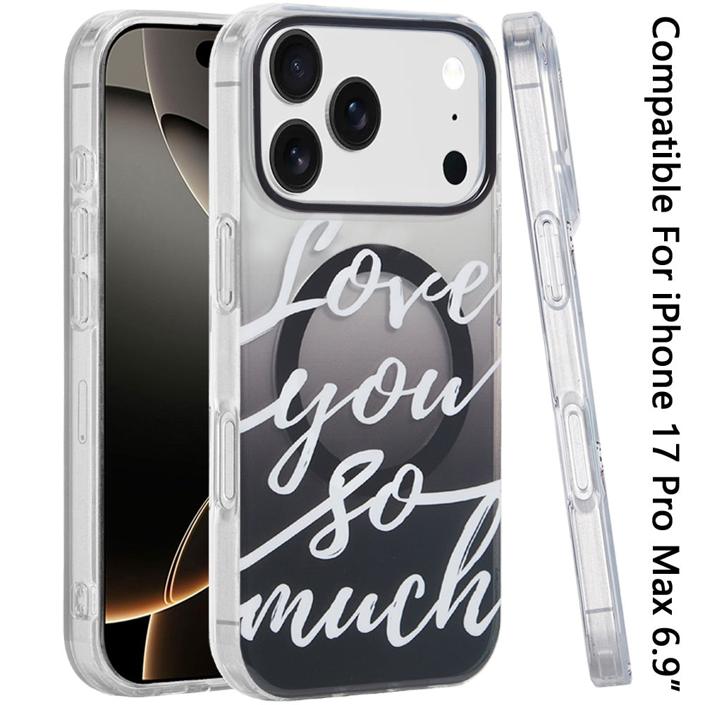 For Apple iPhone 17 Pro Max Stylish Pattern Fashion IMD Printed Design TPU Slim Shockproof Protective with Magnetic Back Case Cover