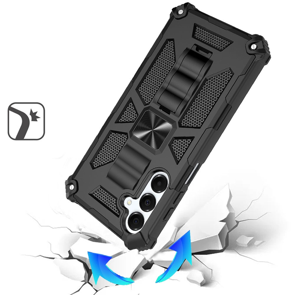 For Motorola Moto G 5G 2025 Hybrid Shockproof [Military Grade] Rugged Protective with Magnetic Car Mount & Invisible Stand Case Cover