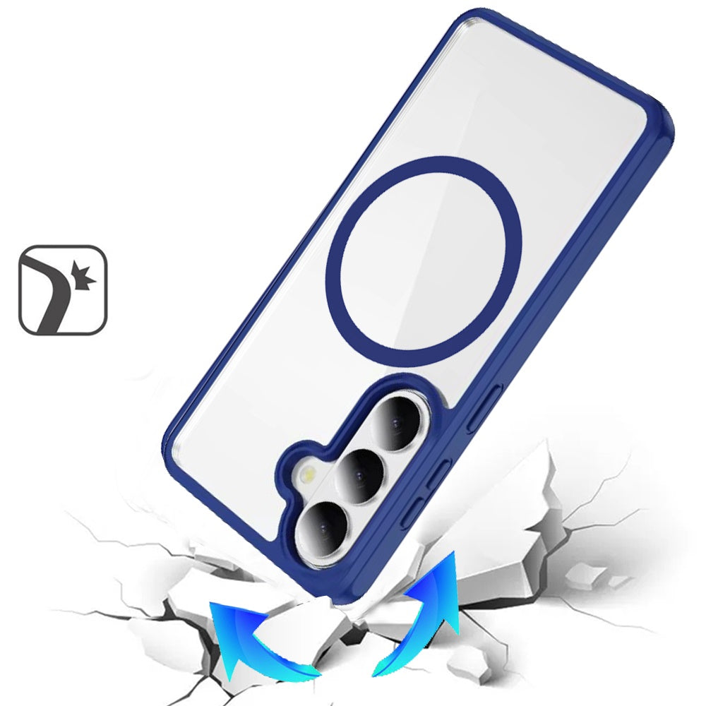 For Samsung Galaxy S26 Magnetic Circle HQ Transparent Clear TPU Thick 2.0mm Frame Hybrid Shockproof Protector Case Cover