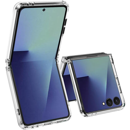 For Samsung Galaxy Z Flip 7 Clear Magnetic Case with Built-in Magnets Compatible with MagSafe Slim Soft TPU Bumper Case Cover Clear