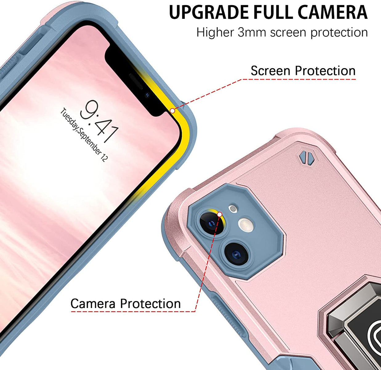 For Google Pixel 9A Heavy Duty Hybrid 2in1 Hard PC & TPU Rugged Bumper Shockproof with Magnetic Ring Kickstand Case Cover