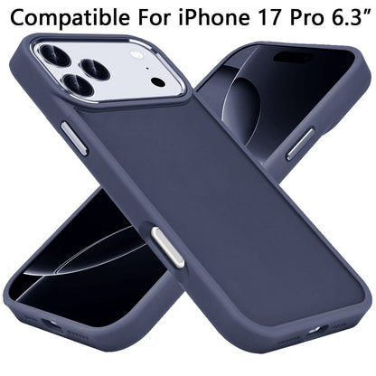 For Apple iPhone 17 Pro (6.3") Slim Fit Thin Hybrid,Frosted Matte Polished Acrylic Hard PC with TPU Rubber Frame Case Cover