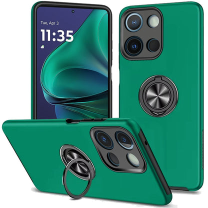 For Motorola Moto G Stylus 5G 2026 /2025 Hybrid 360 Degree Rotatable Metal Invisible Ring Stand Holder Slim Fit Magnetic Car Mount Shockproof Case Cover Cosmic Orange