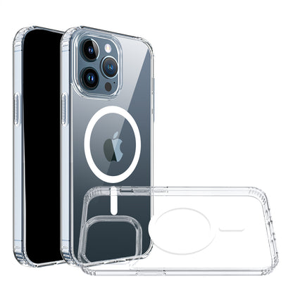 For Apple iPhone 11 Pro Max Classic Hybrid True Transparent Shockproof Back Magnetic Case Compatible with MagSafe Case Cover Clear